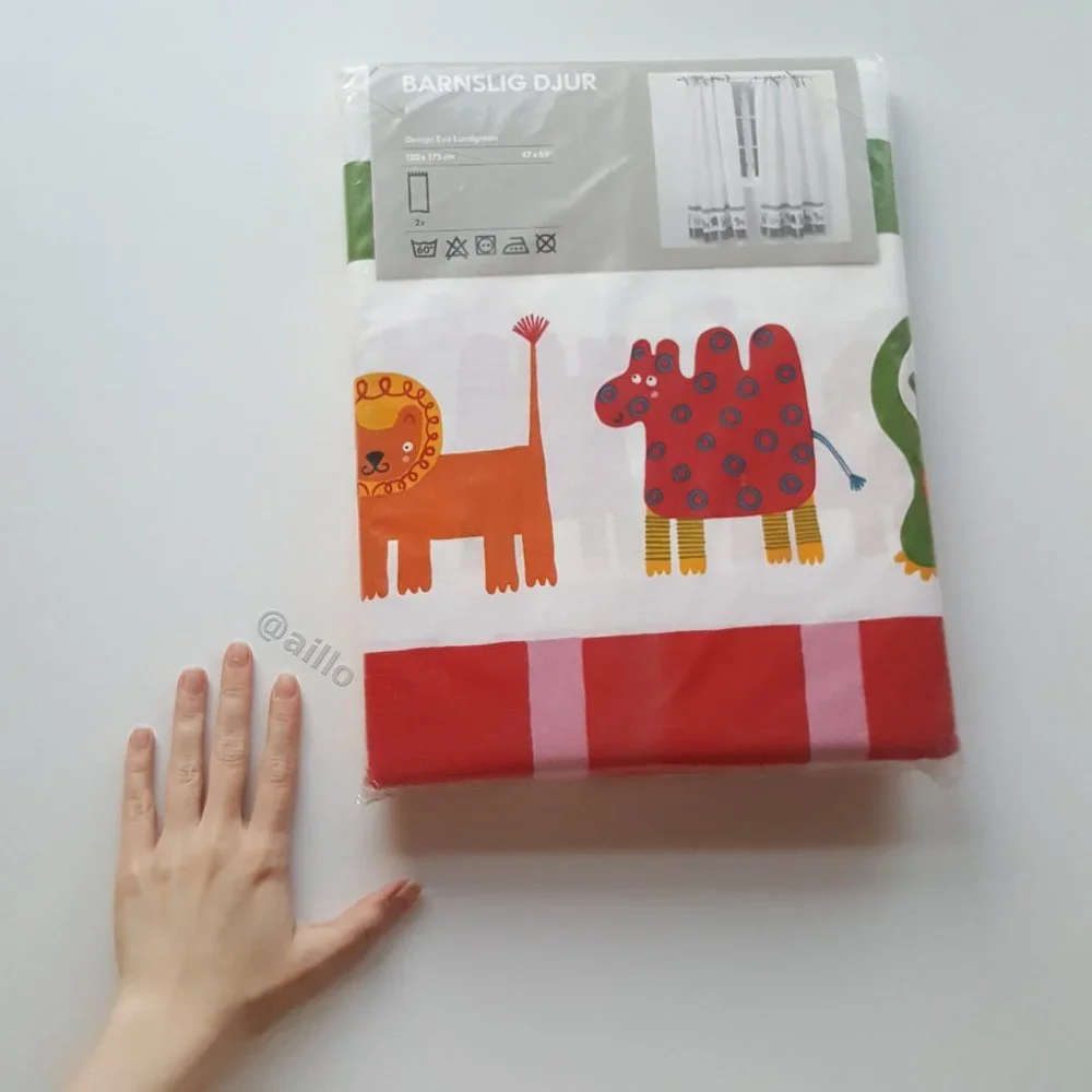 IKEA 1 Set BARNSLIG DJUR Curtains